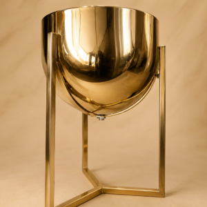 Gold Metal Flower Stand Bowl
