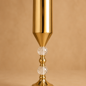 Gold Crystal Centerpiece Trumpet Vase