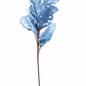 Luxury Blue Artificial Monstera Leaf Stem