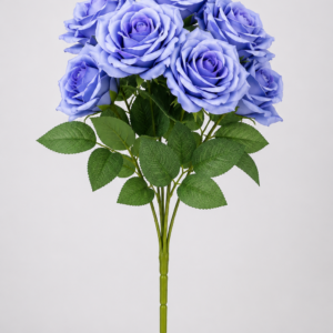9 Heads Rose Flower – Blue