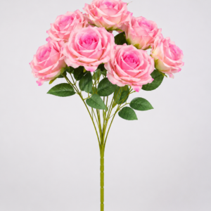 9 Heads Rose Flower – Pink