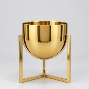 Gold metal vase small